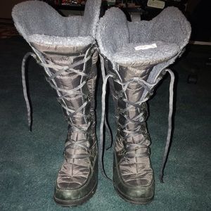 Knee high wool boots